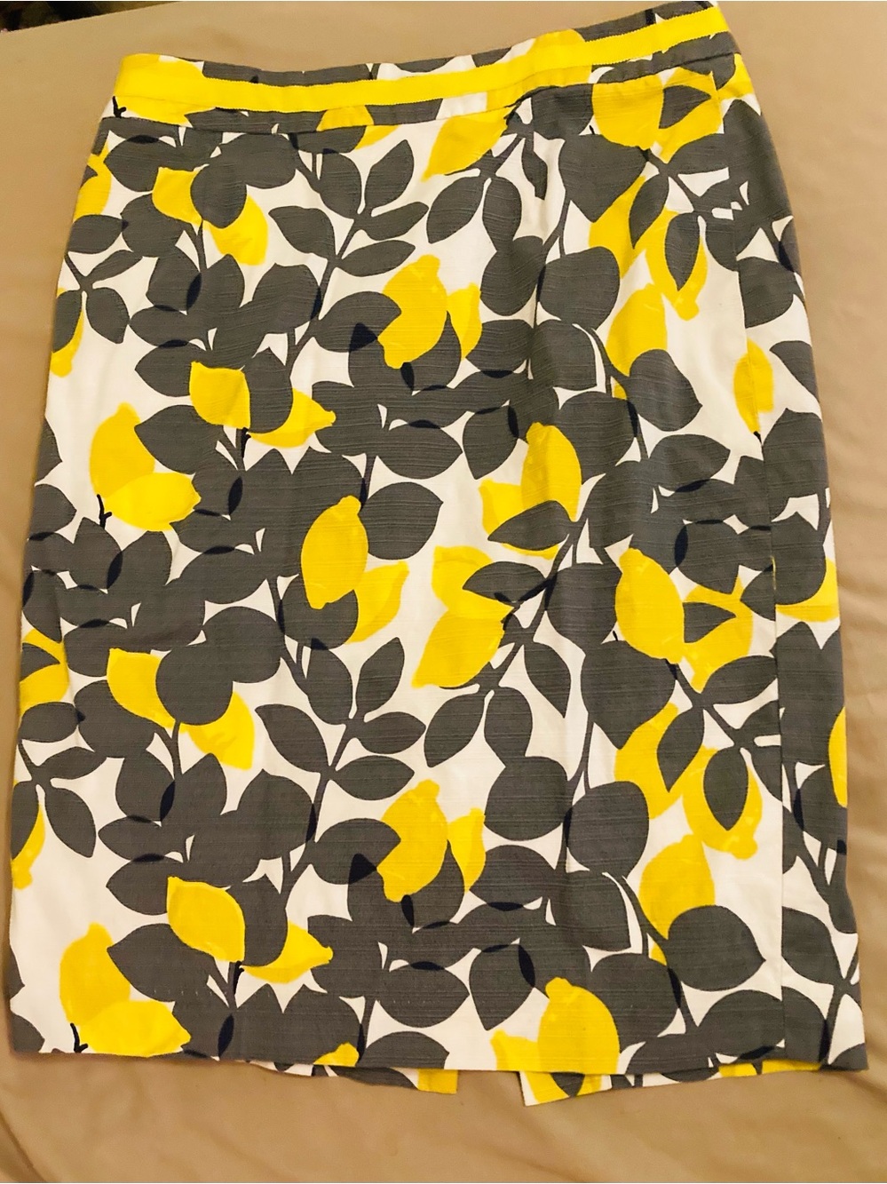 Boden Lemon Leaf Midi Skirt